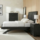 Allan Bedroom Set with 2 Nightstands in Black