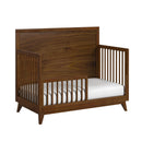 Malia Crib with High Headboard and Guardrail in Walnut