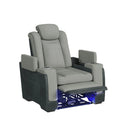 Lantana Power Motion Recliner with Power Headrest, Led, wireless charger and Cup holder in Rocky Cement/Charcoal