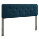 Collins Tufted Full Fabric and Wood Headboard