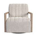 Blaze Swivel Chair in Laurence Cream with Natural Arm