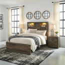 Bailey Bookcase Panel Bedroom Set with 2 Nightstands