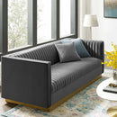 Sanguine Vertical Channel Tufted Performance Velvet Sofa
