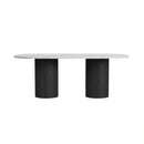 Sylvie Oval Dining Table with White Faux Marble Top