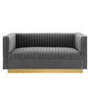 Sanguine Vertical Channel Tufted Performance Velvet Loveseat