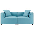 Saybrook Outdoor Patio Upholstered 2-Piece Sectional Sofa Loveseat