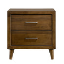 Malibu 2-Drawer Nightstand in Walnut