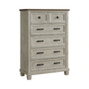Farmington Bedroom Set in Medium Brown and Washed Stone