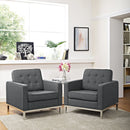 Loft Armchairs Upholstered Fabric Set of 2