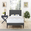 Macie Twin Fabric Platform Bed with Squared Tapered Legs