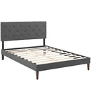 Tarah Queen Fabric Platform Bed with Squared Tapered Legs