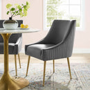 Discern Pleated Back Upholstered Performance Velvet Dining Chair