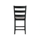 Martin Counter Side Chair with Grey Fabric - Black Finish (2 Per Carton)