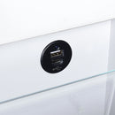 Irvine Mini Dressing Table with Stool, LED and USB in Glossy White