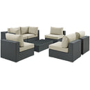 Sojourn 7 Piece Outdoor Patio Sunbrella� Sectional Set