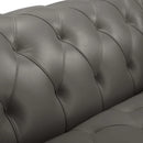 Idyll Tufted Button Upholstered Leather Chesterfield Loveseat