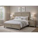Whit-Ash Bedroom Set with 2 Nightstands in Light Grey