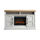 Villa Console with 23"" Fireplace Insert in White & Natural