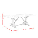 Lakeview Rectangular Standard Height Dining Table in White Marble