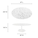 Lippa 48" Oval-Shaped Artificial Marble Coffee Table