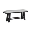 Transcend Bench with Light Grey Fabric in Charcoal