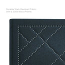 Reese Nailhead King and California King Upholstered Linen Fabric Headboard