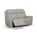 Barnett Power Reclining Loveseat with Power Headrests & Lumbar - Michael's Discount Furniture