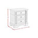 Glenmore 3-Drawer Nightstand with USB in Aged Grey
