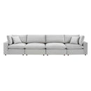 Commix Down Filled Overstuffed Performance Velvet 4-Seater Sofa