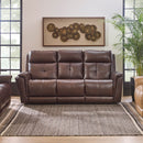 Ranger Power Reclining Sofa with Console, Power Headrest, Lumbar, Heat & Massage - 5000009685 - Michael's Discount Furniture