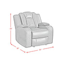 Carlo Power Motion Recliner with Power Headrest, LED