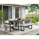 Playa Dining Bench - Dark Grey and Olefin Beige