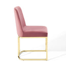 Amplify Sled Base Performance Velvet Dining Side Chair