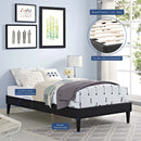 Tessie Twin Vinyl Bed Frame with Squared Tapered Legs