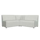 Jemma Upholstered Corner Chair in Beige Linen