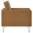 Loft Tufted Upholstered Faux Leather Armchair