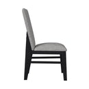 Marlene Dining Side Chair with Grey Fabric in Black (2 Per Carton)