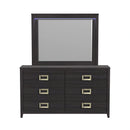 Tobias Dresser and Mirror Set with LED in Black