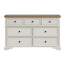 Eastwood Youth 7-Drawer Dresser in Brown and Off-White