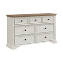 Eastwood Youth 7-Drawer Dresser in Brown and Off-White
