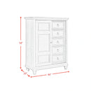 Whit-Ash Panel Bedroom Set with Door Chest in Light Grey