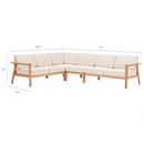 Sedona 4 Piece Outdoor Patio Eucalyptus Wood Sectional