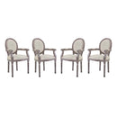 Emanate Dining Armchair Upholstered Fabric Set of 4