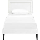 Virginia Twin Vinyl Platform Bed with Squared Tapered Legs