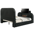 Eastern King Bed w/LED, Fireplace & TV Cabinet