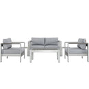 Shore 6 Piece Outdoor Patio Aluminum Sectional Sofa Set