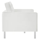 Loft Tufted Upholstered Faux Leather Loveseat