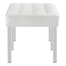 Loft Tufted Large Upholstered Faux Leather Bench