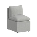 Portland UPH Armless Chair in Grey Boucle