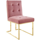 Privy Gold Stainless Steel Performance Velvet Dining Chair